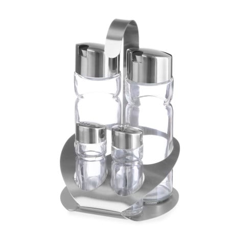 4-Piece Condiment Set - Oil, Vinegar, Pepper, and Salt