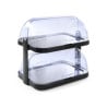 Vitrine Buffet mit Schiebedach UNIQ - 2 Tabletts - Schwarz - HENDI