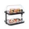 Vitrine Buffet mit Schiebedach UNIQ - 2 Tabletts - Schwarz - HENDI
