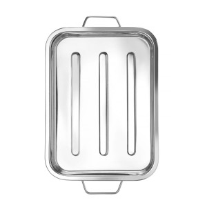 Stainless Steel Baking Dish - 31 x 24 x 5 cm - Brand HENDI - Fourniresto