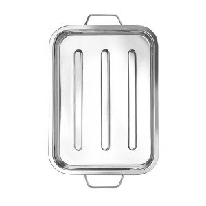 Plat à Four Inox - 43 x 31 x 6 cm - Marque HENDI - Fourniresto