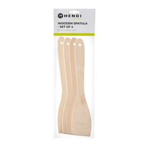 Spatule à Frire en Bois - L 300 mm - Lot de 4 | HENDI 525142