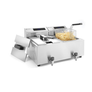 Profi Line fryer with digital drain tap - 2 x 8 l - Brand HENDI - Fourniresto