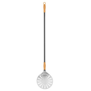 Round Perforated Stainless Steel Pizza Peel - 1200 x 230 mm