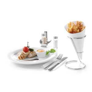 Unterstützung für Edelstahl-Pommes-Frites-Becher