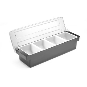 Ingredients Box - 4 Compartments in Black ABS - HENDI