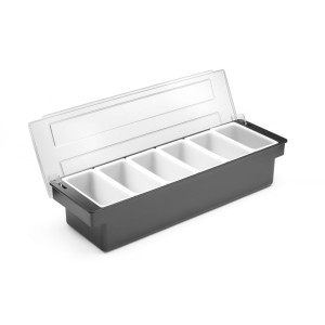 Ingredients Box - 6 Compartments in Black ABS - HENDI