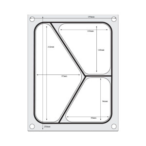 Dichtungsmatrix für manuelle Versiegelungsmaschine - 3 Fächer - Hendi