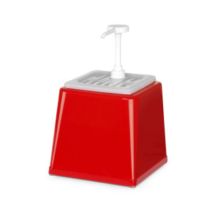 Distributeur de Sauce avec Pompe - Rouge - 2,5 L - Hendi