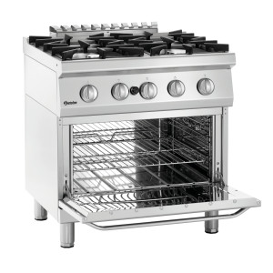 Fourneau 4 Flammen mit Gasofen GN 2/1 Serie 700