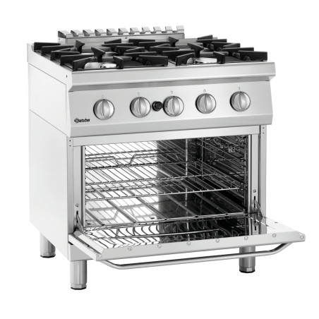 Fourneau 4 Flammen mit Gasofen GN 2/1 Serie 700