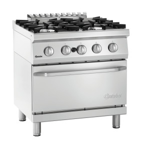 Fourneau 4 Flammen mit Gasofen GN 2/1 Serie 700