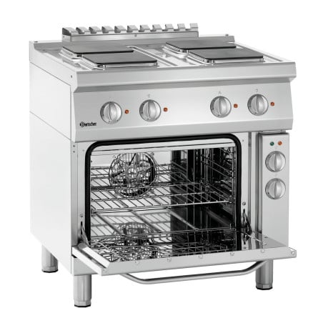 Four 4 Square Plates Range with Electric Oven GN1/1 Series 700