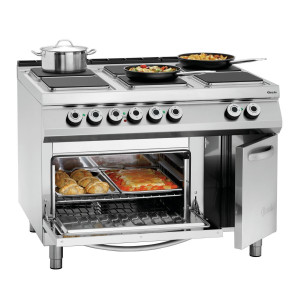 Bartscher Series 900 stove with 6 electric plates.