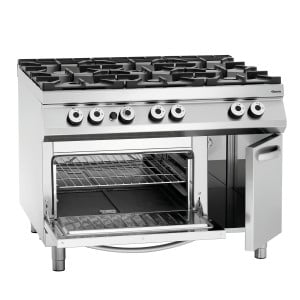 Sechsbrenner-Herd Serie 900 - Gasofen GN 2/1 und Schrank der Marke Bartscher