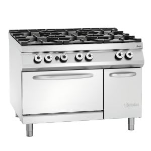 Sechsbrenner-Herd Serie 900 - Gasofen GN 2/1 und Schrank der Marke Bartscher