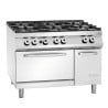 Sechsbrenner-Herd Serie 900 - Gasofen GN 2/1 und Schrank der Marke Bartscher