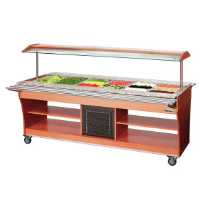 Sliding Shelves for Heated and Refrigerated Buffet - 6 x GN 1/1