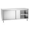 Stainless Steel Cabinet with Sliding Doors and Shelf - L 1800 mm