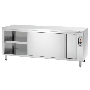 Professional stainless steel heated cabinet - 2000mm dimensions