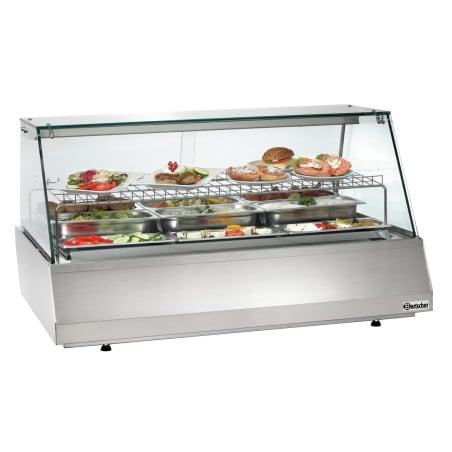 Refrigerated display case Bartscher 3/1 GN flat glass | Optimal preservation