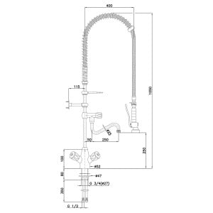 Bartscher Mixer 26L-1801B mit Handbrause