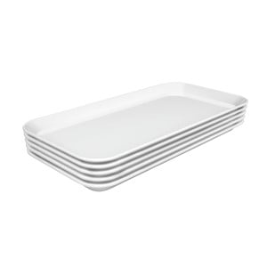 Presentation dish Bartscher 150x300 mm in white melamine - Set of 5