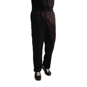 Küchenhose Easyfit Schwarz mit Teflon-Beschichtung - Größe XL - Whites Chefs Clothing - Fourniresto