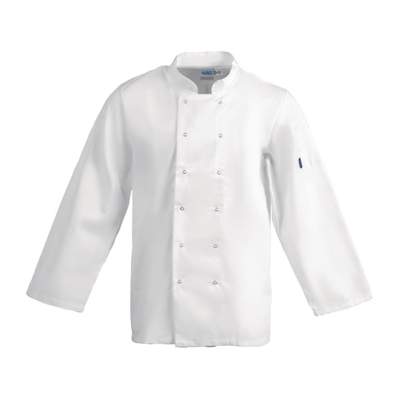 Unisex White Long Sleeve Vegas Chef Jacket - Size L - Whites Chefs Clothing - Fourniresto