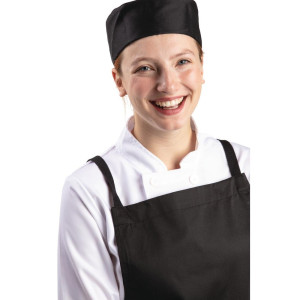 Black Polycotton Chef Skull Cap - Size L 61 cm - Whites Chefs Clothing - Fourniresto