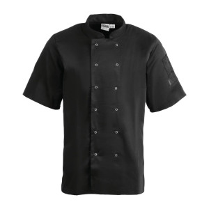 Black Unisex Short Sleeve Vegas Kitchen Jacket - Size XXL - Whites Chefs Clothing - Fourniresto