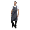 Schürze Latz Ohne Tasche Gestreift Marineblau Und Weiß 965 X 710 Mm - Whites Chefs Clothing - Fourniresto