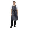 Schürze Latz Ohne Tasche Gestreift Marineblau Und Weiß 965 X 710 Mm - Whites Chefs Clothing - Fourniresto