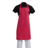 Striped Red and White Bib Apron 710 x 970 mm - Whites Chefs Clothing - Fourniresto