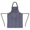 Apron Bib With Pocket Striped Navy And White 965 X 710 Mm - Whites Chefs Clothing - Fourniresto