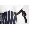 Tablier Bavette Avec Poche Rayé Marine Et Blanc 965 X 710 Mm - Whites Chefs Clothing - Fourniresto