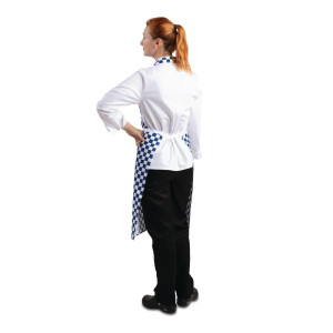 Latzschürze mit blau-weißem Karomuster aus Polycotton 710 x 970 mm - Whites Chefs Clothing - Fourniresto