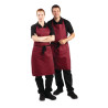 Schürze Latz Bordeaux aus Polycotton 710 x 970 mm - Whites Chefs Clothing - Fourniresto