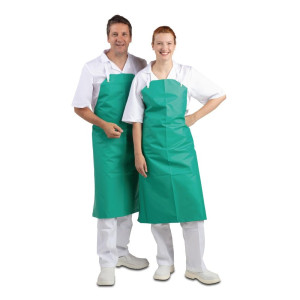 Schürze mit wasserabweisendem und sehr widerstandsfähigem Latz Grün 1070 x 910 mm - Whites Chefs Clothing - Fourniresto