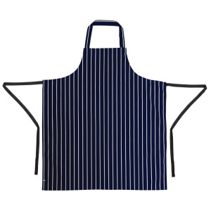 Tablier Bavette Extra Long Sans Poche Rayé Marine Et Blanc  - Whites Chefs Clothing - Fourniresto