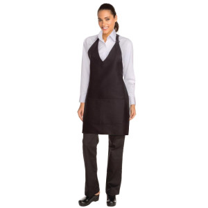 Schürze Latzschürze Tuxedo Schwarz aus Polycotton 698 x 838 mm - Chef Works - Fourniresto