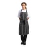 Black and White Striped Kitchen Apron 760 x 970 mm - Whites Chefs Clothing - Fourniresto