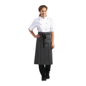 Schwarz-weiße gestreifte Küchenschürze 760 x 970 mm - Whites Chefs Clothing - Fourniresto