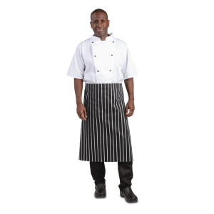 Tablier De Cuisine Rayé Blanc Et Noir 760 X 970 Mm - Whites Chefs Clothing - Fourniresto