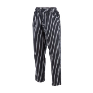 Pantalon De Cuisine Mixte Baggy Rayé Noir Et Blanc - Taille L - Chef Works - Fourniresto