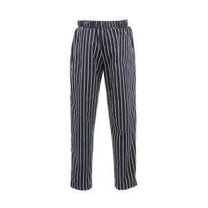 Pantalon De Cuisine Mixte Baggy Rayé Noir Et Blanc - Taille L - Chef Works - Fourniresto