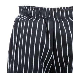 Mixed Black and White Striped Baggy Kitchen Pants - Size L - Chef Works - Fourniresto