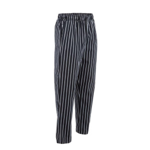 Pantalon De Cuisine Mixte Baggy Rayé Noir Et Blanc - Taille S - Chef Works - Fourniresto