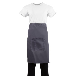 Kellnerschürze in Anthrazit aus 100% Polycotton 1000 x 700 mm - Whites Chefs Clothing - Fourniresto