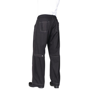 Kochhose Unisex Baggy Schwarz - Größe L - Chef Works - Fourniresto